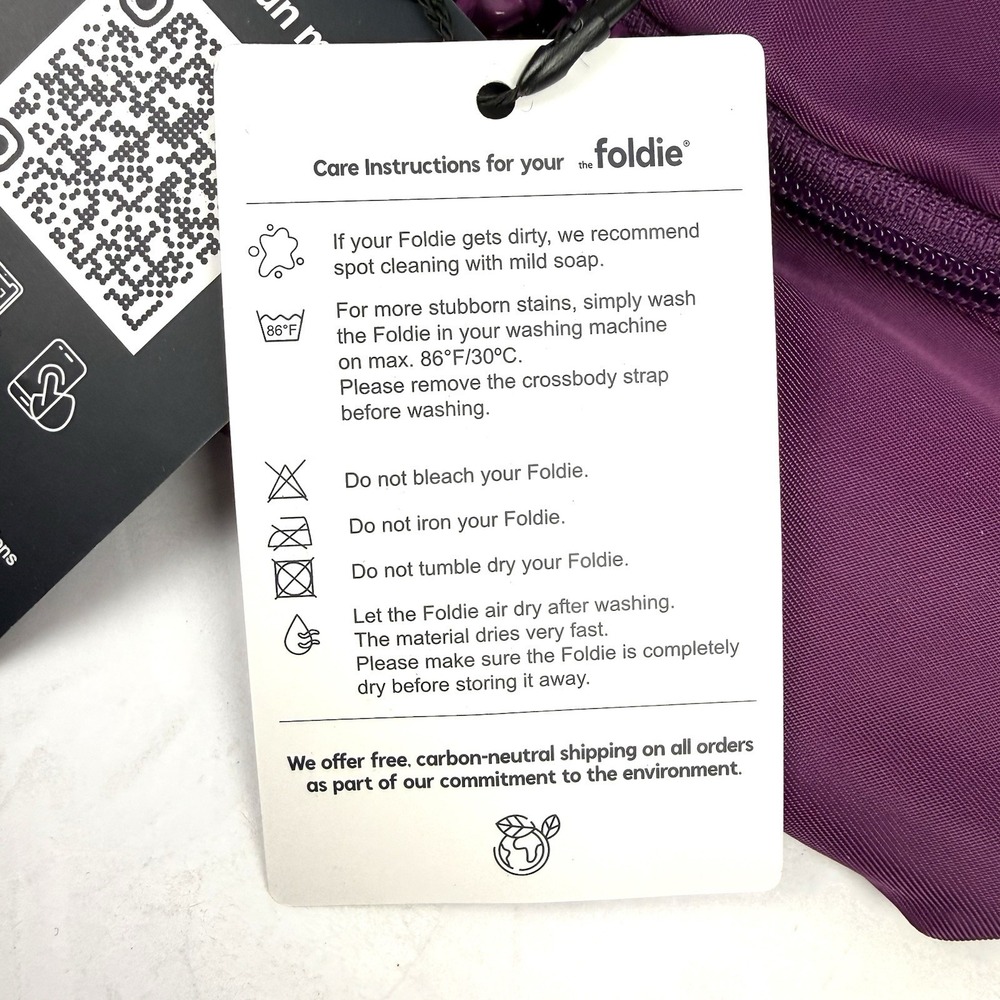 The Foldie Belt Bag Waist Pack Purple Nylon Travel Crossbody RFID Brand New - Picture 4 of 10